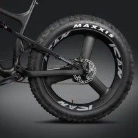 Carbon 26er wheel 3 spoke Fat Bike Wheel trispoke wheelset Clincher Tubeless Ready for Snow bike