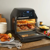 12L 1500W Air Fryer Oven Toaster Rotisserie and Dehydrator With LED Digital Touchscreen 16-in-1 Countertop Oven