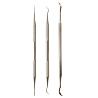 日本ミネシマMINESHIMA模型雕線針雕刻塑型刀3件組TM-4(細部刻痕雕飾用;雙頭)刻線筆補土造型塗刮刀carving knife