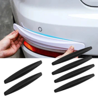 2/4PCS Car Universal Front and Rear Bumper Protector Rubber Bumper Cover Protective Lip Strip Bumper Decoration Strip