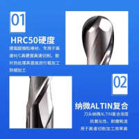 R0.5-R6 HRC50 End Mill Cutting tools Carbide ball nose End Mill Milling Cutter Milling Tool