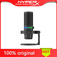 HyperX DuoCast Mikrofon USB Lampu RGB Kompatibel dengan For PC PS4 PS5 atau Mac Streamlabs OBS OBS Studio dan XSplit