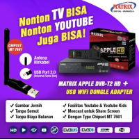 PAKET KOMPLIT STB MATRIX APPLE HD DVB-T2 + DONGLE MATRIX + HDMI