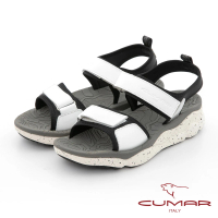 【CUMAR】輕量化真皮彈力厚底涼鞋(白色)