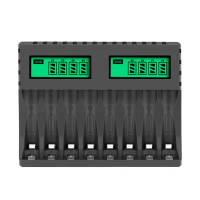 ที่ชาร์จแบตเตอรี่อัจฉริยะ 8 ช่อง จอ LCD ที่ชาร์จแบตเตอรี่แบบอัจฉริยะ เหมาะสำหรับแบตเตอรี่แบบชาร์จไฟไ