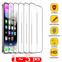 1-5PCS Front Protective Film For iPhone 15 Pro Max Glass Screen Protector iPhone 15 14 13 12 11 Pro Max Tempered Glass iPhone15 Pro Pelicula Cristal Templado Apple 15Pro HD Anti-Scratch Phone Protection Glass