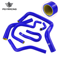 Bộ 6 ống tản nhiệt Silicon màu xanh &amp; vàng cho Honda Civic DOHC Type R DC2 ek49 b16aB b18c với PQY-LX1304C-QY Logo pqy
