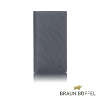 【BRAUN BUFFEL 德國小金牛】台灣總代理 戰神-A 17卡長夾-藍色(BF518-631-NY)