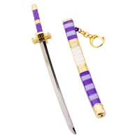 Anime One Piece Keychain Roronoa Zoro Sword Pendants Metal Keyrings Car Key Chains Cosplay Accessories Figure Toys Gift Souvenir