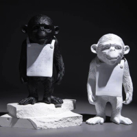 Banksy Monkey Gorilla Resin Statue Sculpture Street Art Craft Desk Figurines For Interior Home Decoration Accessories