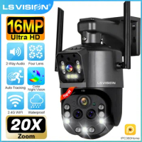 LS VISION Smart 16MP 8K Wifi Cameras 20X Zoom Outdoor WIFI Surveillance Camera Four Lens Ip Auto Tracking Iptv Security Camera