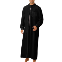 Muslim jubah lelaki Jubba Thobe arab Saudi Kaftan tuang Homme Musulman Abaya longgar kasual pakaian Islam fesyen Islam pakaian Eid