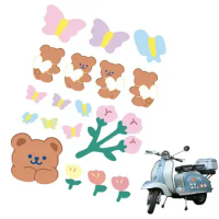 Universal Motorcycle Decals Flowers Motorbike Pad Sticker Decals For Fuel Decoration Bikes Flower Decal For Motorcycle Accessory