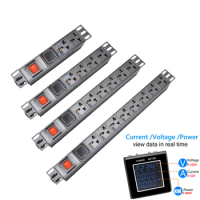 PDU power board universal socket ammeter/voltmeter/power tester horizontal socket charger special