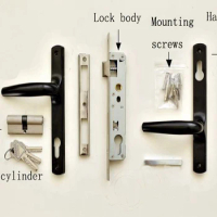 UNILOCKS 1pc 8520-25-30-35 aluminum door lockset door handle Balcony Interior Lock Door Hardware Home Security