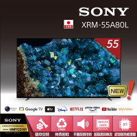 【SONY 索尼】BRAVIA 55型 4K HDR OLED Google TV顯示器 XRM-55A80L
