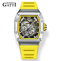 BONEST GATTI New Popular High Quality Automatic Mechanical Watch Luxury for Men Waterproof Stainless Steel Watch