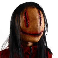 Halloween Horror Fancy Dress Party Mask Bloody Horror Smiley Cosplay Tricky Costume Props Halloween Mask Long Hair Scary Mask
