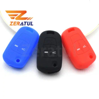 Silicone Auto Key Cover Fob Case Remote Flip Folding Car Key Shell Holder for Opel Vauxhall Corsa Astra Vectra Signum