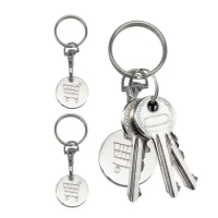 Shopping Cart Pattern Shopping Trolley Remover Key Chain Metal With Carabiner Hook Key Ring Silver Token Chip Shopping