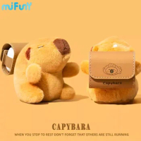 MiFuny Stereoscopic Capybara Airpods Case Plush Leather Cover Protective Case for Airpods Pro Accessorie Cute Headphone Bag
