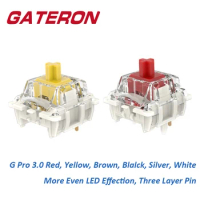GATERON G Pro 3.0 Switch Linear Tactile 5pin SMD RGB Red Silver Yellow Switch For Mechanical Keyboard Pre Lubed