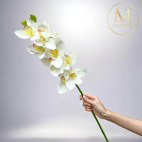 【Floral M】居家輕奢高級蝴蝶蘭質感白仿真花花材（1入組）(人造花/塑膠花/假花/裝飾花)