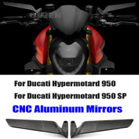For Ducati Hypermotard 950 Hypermotard 950SP Motorcycle Mirrors Stealth Winglets Mirror Kits Adjustable Mirrors Wing Mirrors