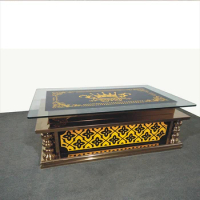 Ktv luminous coffee table stainless steel tempered glass box KTV coffee table marble creative bar table holder