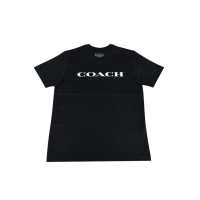 【COACH】ESSENTIAL經典標誌LOGO男款短T(黑)