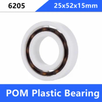 10pcs/lot 6205 25mm POM Plastic bearings with Glass balls 25x52x15 mm nylon bearing 25*52*15mm
