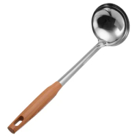 Spoon Ramen Spoons Chinese Wok Soup Hot Pot Ladle Long Handle Round Scoop Tableware