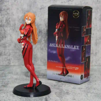 EVA Anime Figure Asuka Langley Soryu Red Combat Suit Standing Model PVC Desktop Collection Decoration Toys Doll Gift
