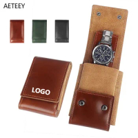Exquisite Top Layer Cowhide Watch Bag Travel Watchs Storage Bags Portable Jewelry Organizer Leather Watch Box Pocket Watch Boxes