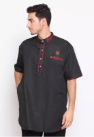ZAYIDAN Zayidan Baju Koko Gamis Muslim Pria Izzul - Hitam