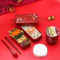 Asvel Double-deck Japanese Lunch Box-Fruits Separate Microwaveable Bento Ideal for Lovely Girls Weight Reduction