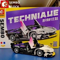 SEMBO car building blocks large size model boy birthday gift educational assembly children's toy collection ornaments