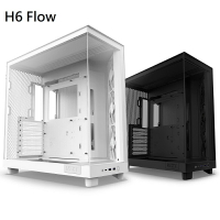 【享最高折300】NZXT 恩傑 H6 Flow ATX機殼 黑色/白色 兩面全景玻璃+斜角網孔面板