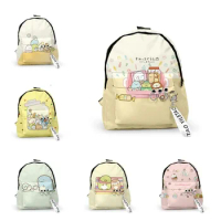 Cartoon Sumikko Gurashi M size School Bags 35x29x10cm Boys Girls Cute Small Book Bag Kawaii Oxford Waterproof Backpack Keychain