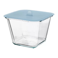 IKEA 365+ 附蓋保鮮盒, 方形 玻璃/矽膠, 1.2 公升