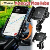 Motorcycle Phone Holder Mount Moto Bicycle Handlebar Bracket 360 Rotating Cell Phone Stand for Motorcycle Bike Scooter
