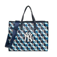 MLB NEW YORK YANKEES CUBE MONOGRAM TOTE BAG BLUE