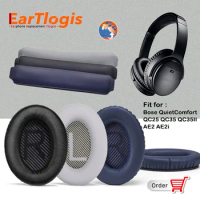EarTlogis 1 Set of Replacement Parts for Bose QuietComfort QC25 QC35 QC35II AE2 AE2i Headset EarPads Bumper Velcro Headband