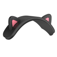 For Apple Airpods Max Multifunctional Wireless Bluetooth Headset Crossbar Cat Ear Silicone Protective Cover, Black