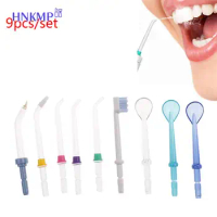 9PCS Replacement Tips Water Flosser Oral Irrigator Extra Replacement Jet Tip Nozzle For Flycat Waterpik Teeth Care Tool Kit