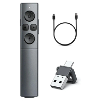Clicker การนำเสนอ USB Type C, 2-In-1, รีโมทพรีเซนเตอร์ไร้สายแบบชาร์จไฟได้, Clicker สำหรับการนำเสนอ P