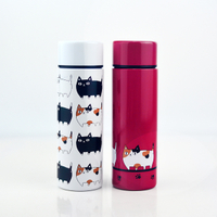 【堯峰陶瓷】日本進口貓咪三兄弟輕巧保溫瓶 140ml 附贈不織布套單入 | 口袋型超輕量 隨身瓶