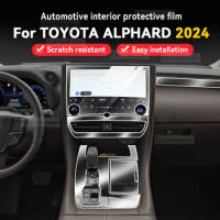 For TOYOTA ALPHARD 2024 Gearbox Panel Dashboard Navigation Automotive Interior Protective Film TPU Anti-Scratch Accessories