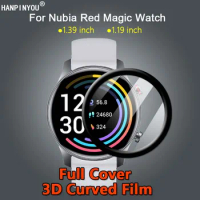For Nubia Red Magic Watch 1.19 1.39 inch Ultra Clear Full Cover 3D Curved Plating Soft PMMA Film Screen Protector -Not Glass