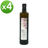 【Alva Oliva艾娃橄欖】特級冷壓初榨橄欖油750mlx4瓶(效期：2023/08/31)